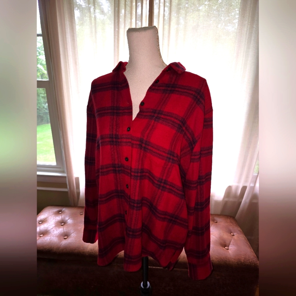 NWT, Madewell, Plaid, Long sleeve, butto down shirt, size M